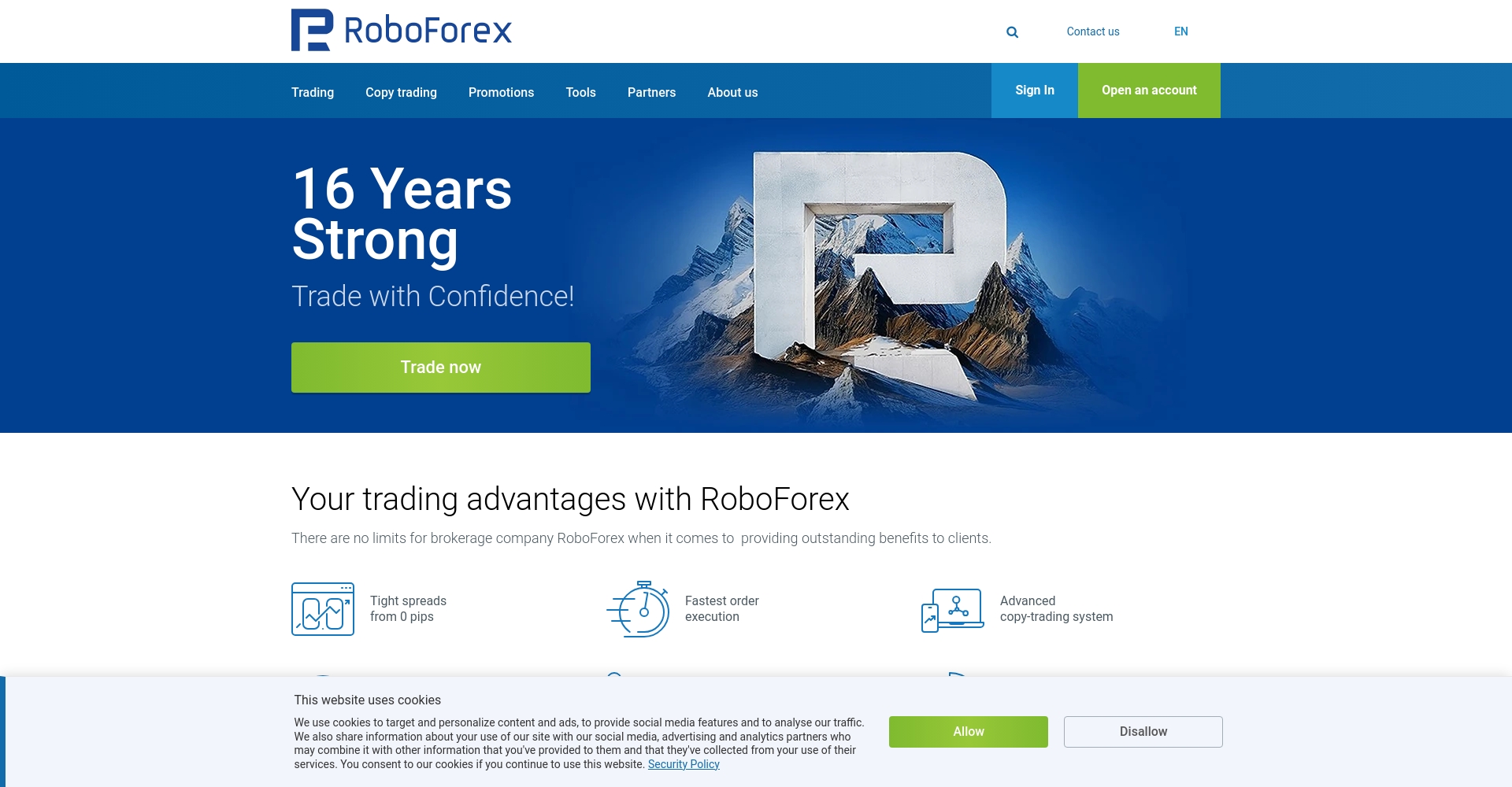 RoboForex website screenshot