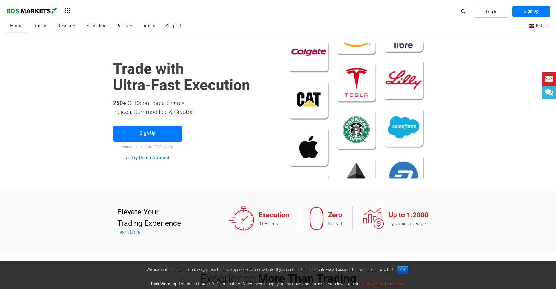 BDSwiss website screenshot