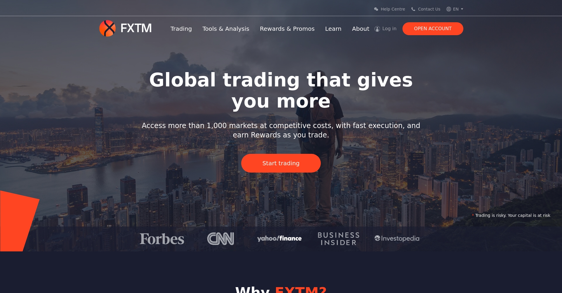 FXTM website screenshot