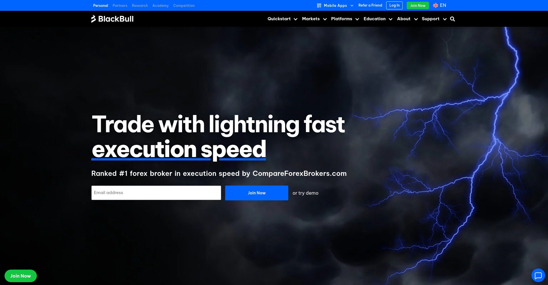 BlackBull Markets website screenshot
